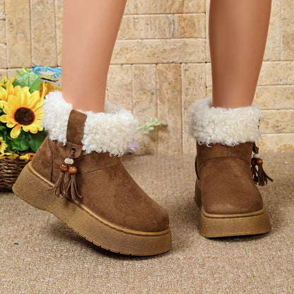 Round Toe Faux Fur Lined Boots