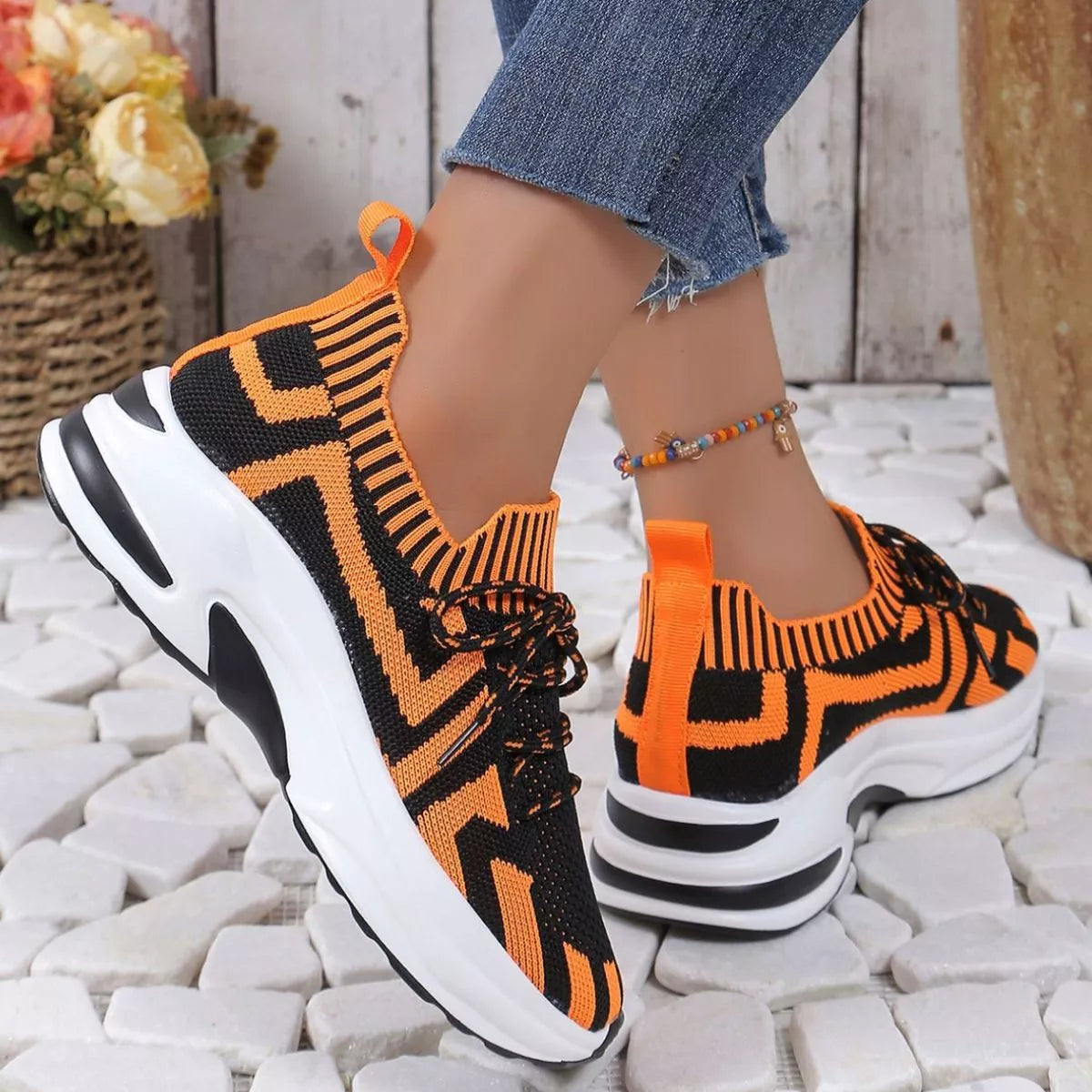Round Toe Platform Sneakers