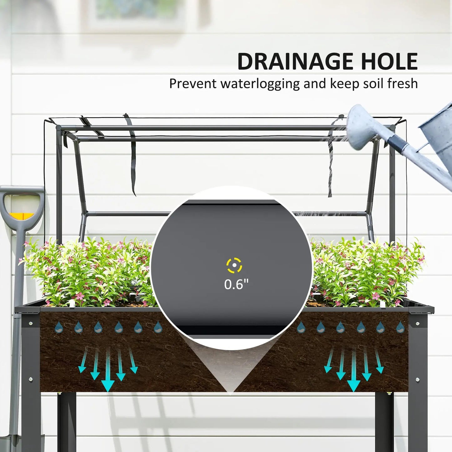 Garden Bed with Mini Greenhouse