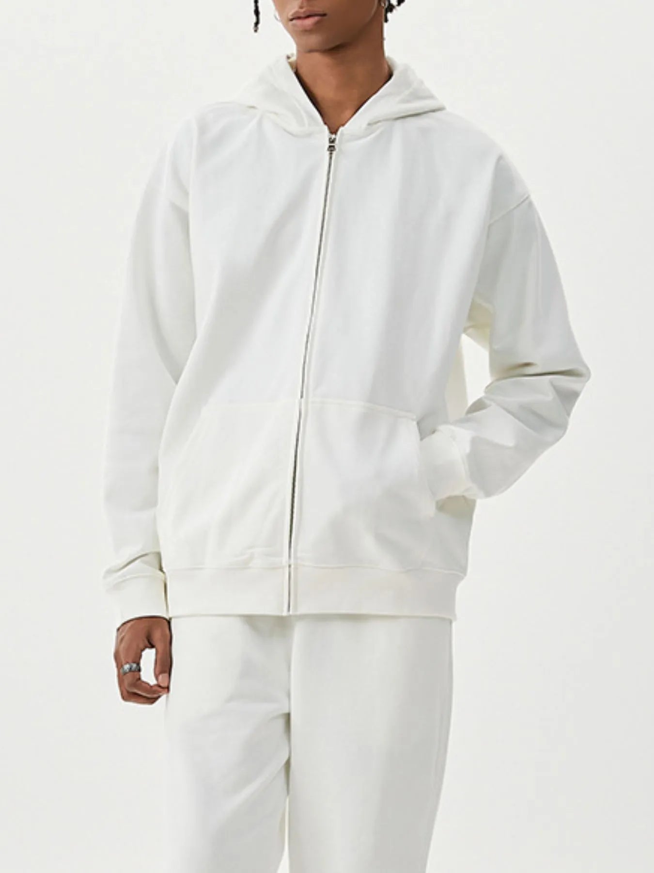 Men's Full Size Zip Up Long Sleeve Hoodie