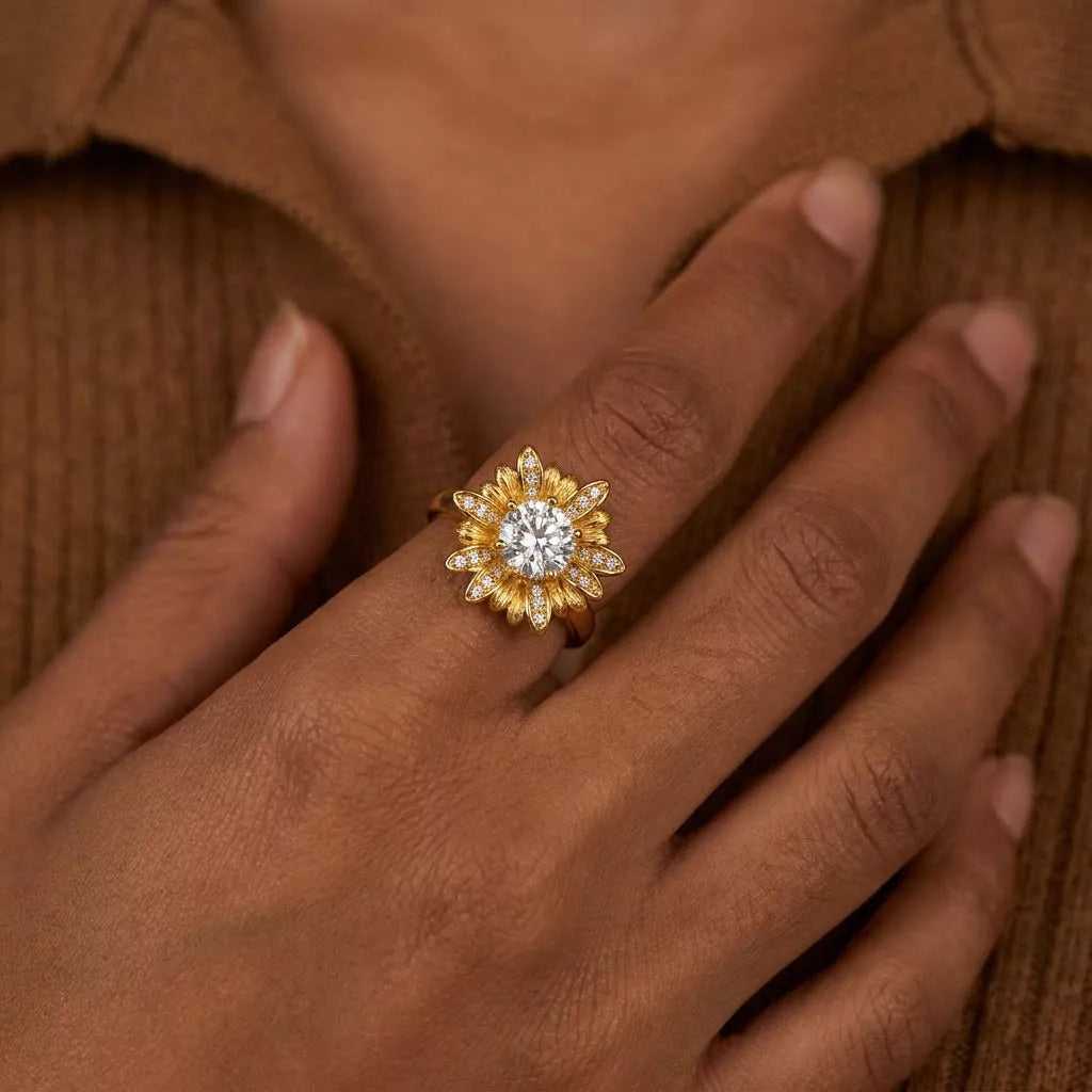 Zircon geometric ring, view 6