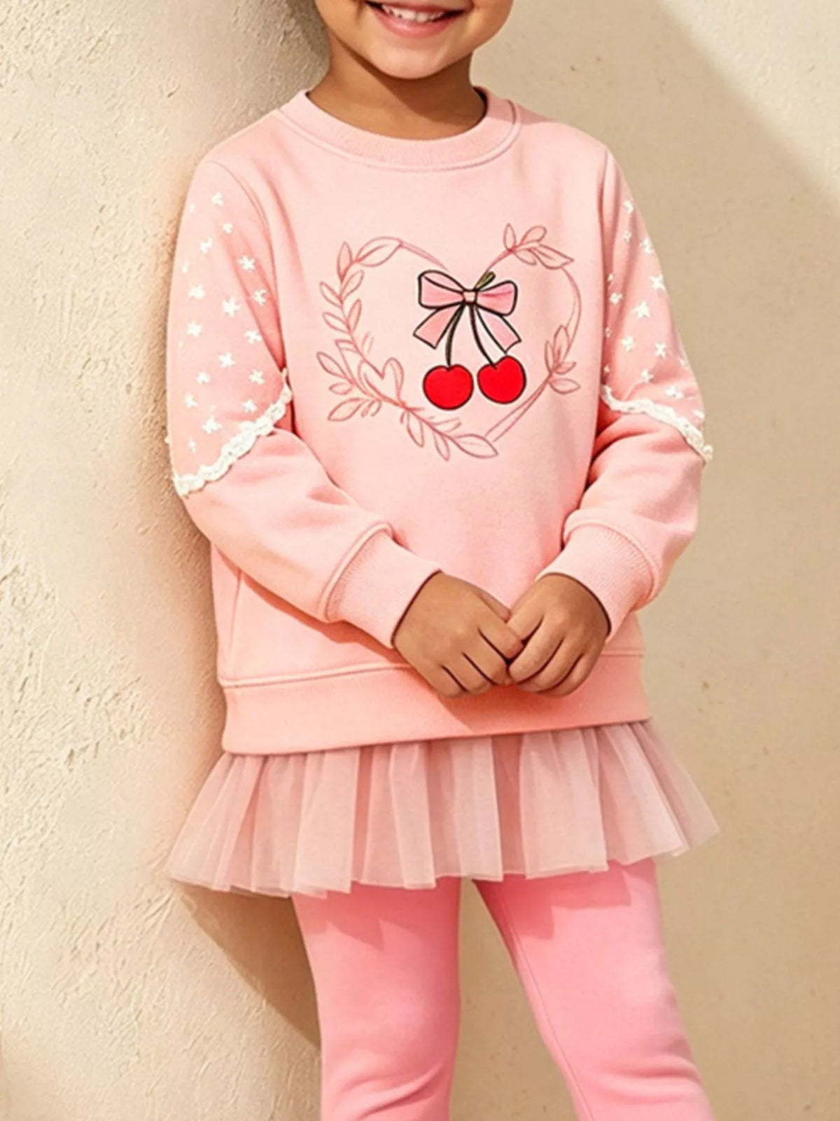 Cherry sweatshirt set, view 4