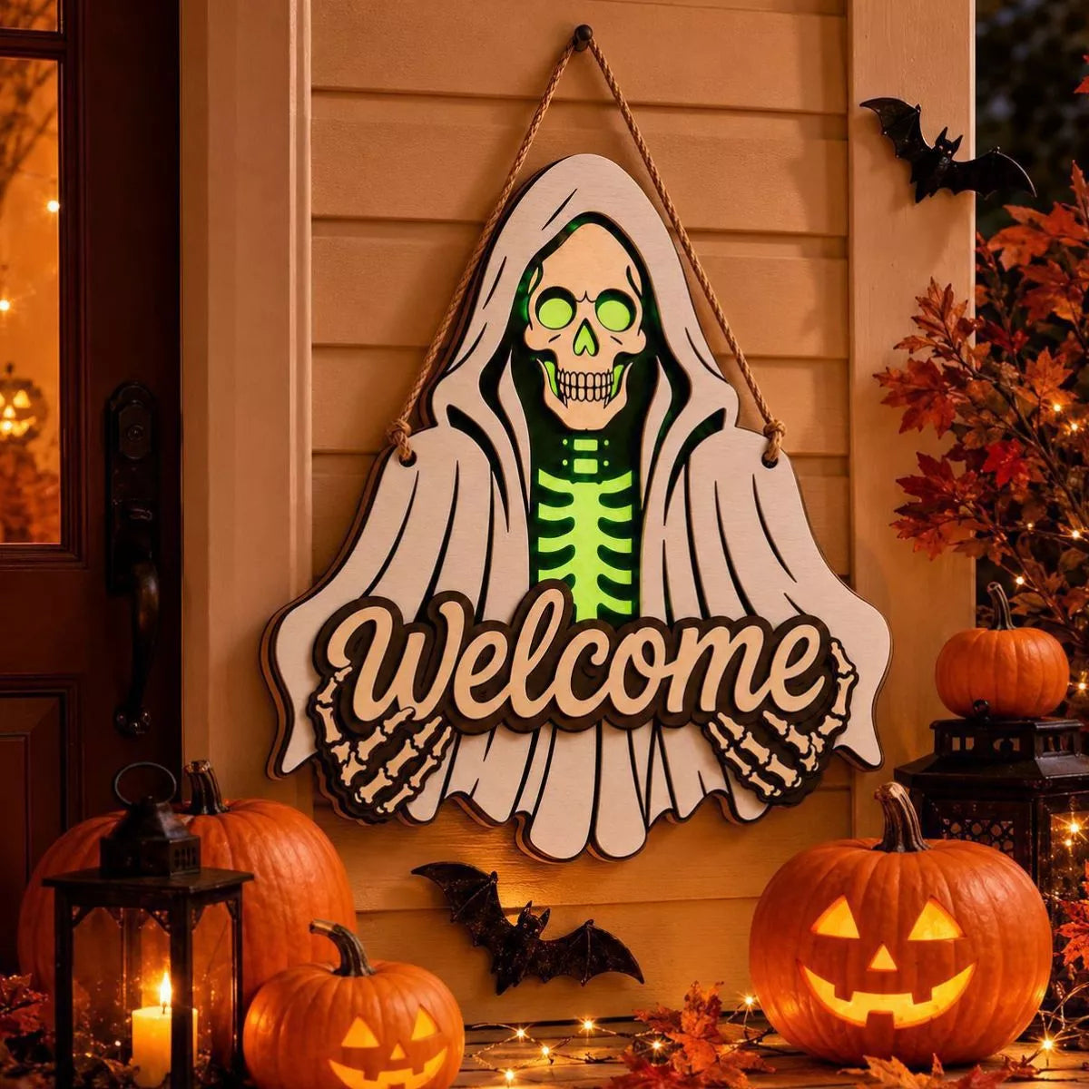Halloween skeleton ornament, view 2