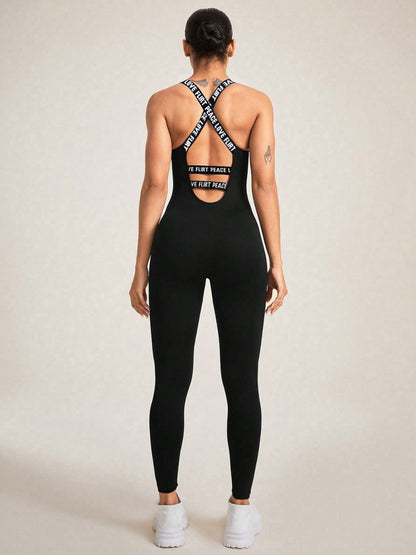Back Sleeveless Active Jumpsuit