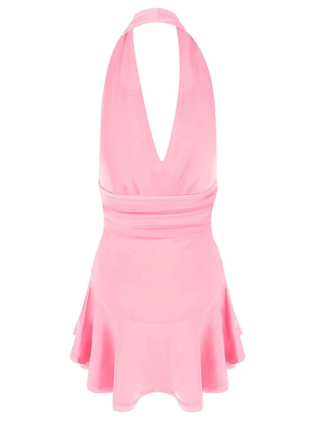 Halter neck ruched mini dress, view 26
