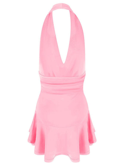 Halter neck ruched mini dress, view 26