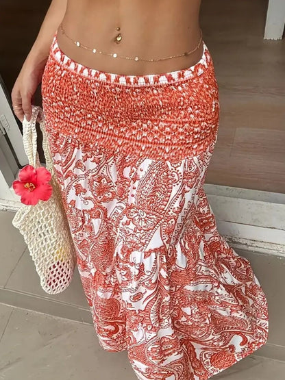 Paisley Print Maxi Skirt