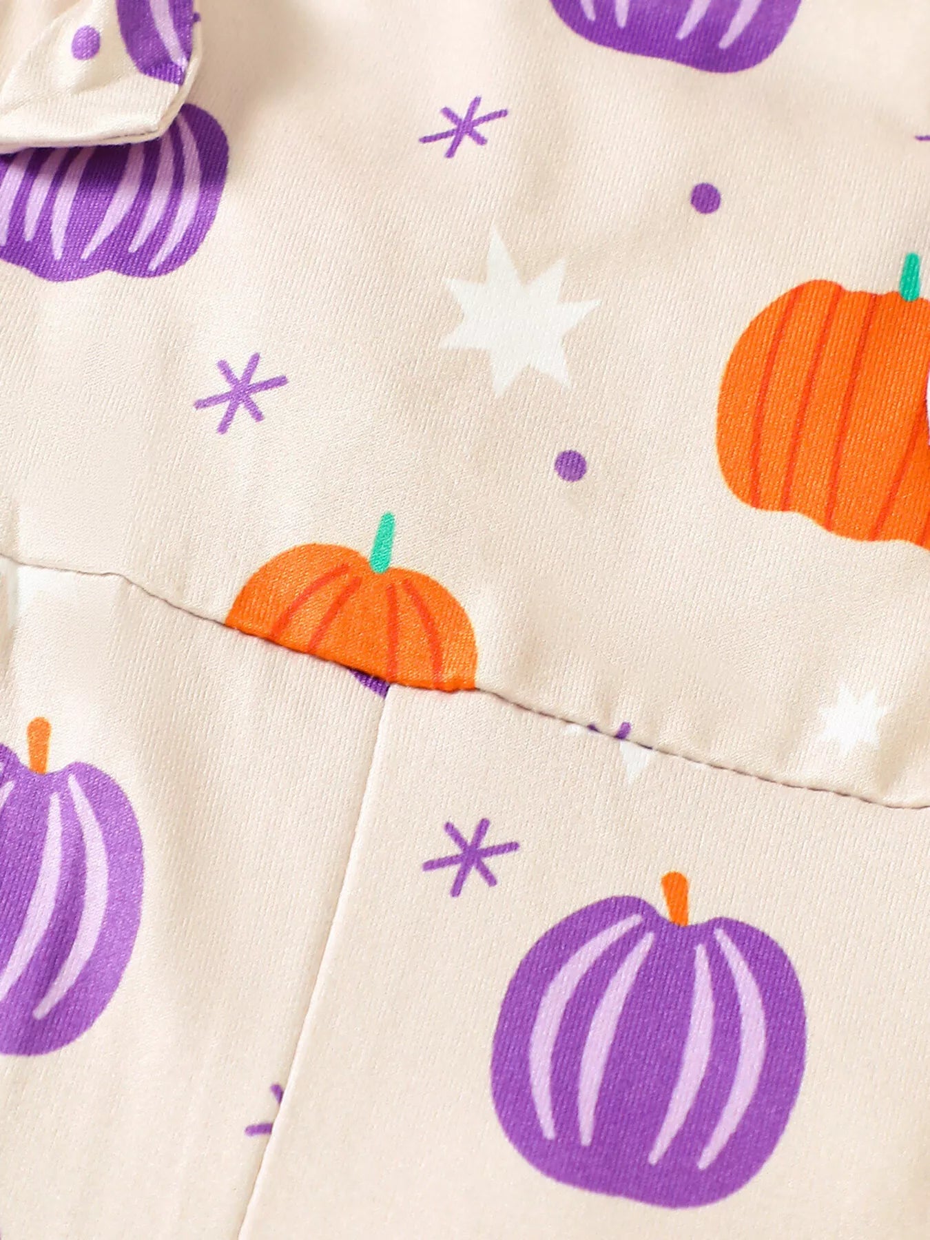 Children's Halloween Pumpkin Print Bell-Bottom Jumpsuit