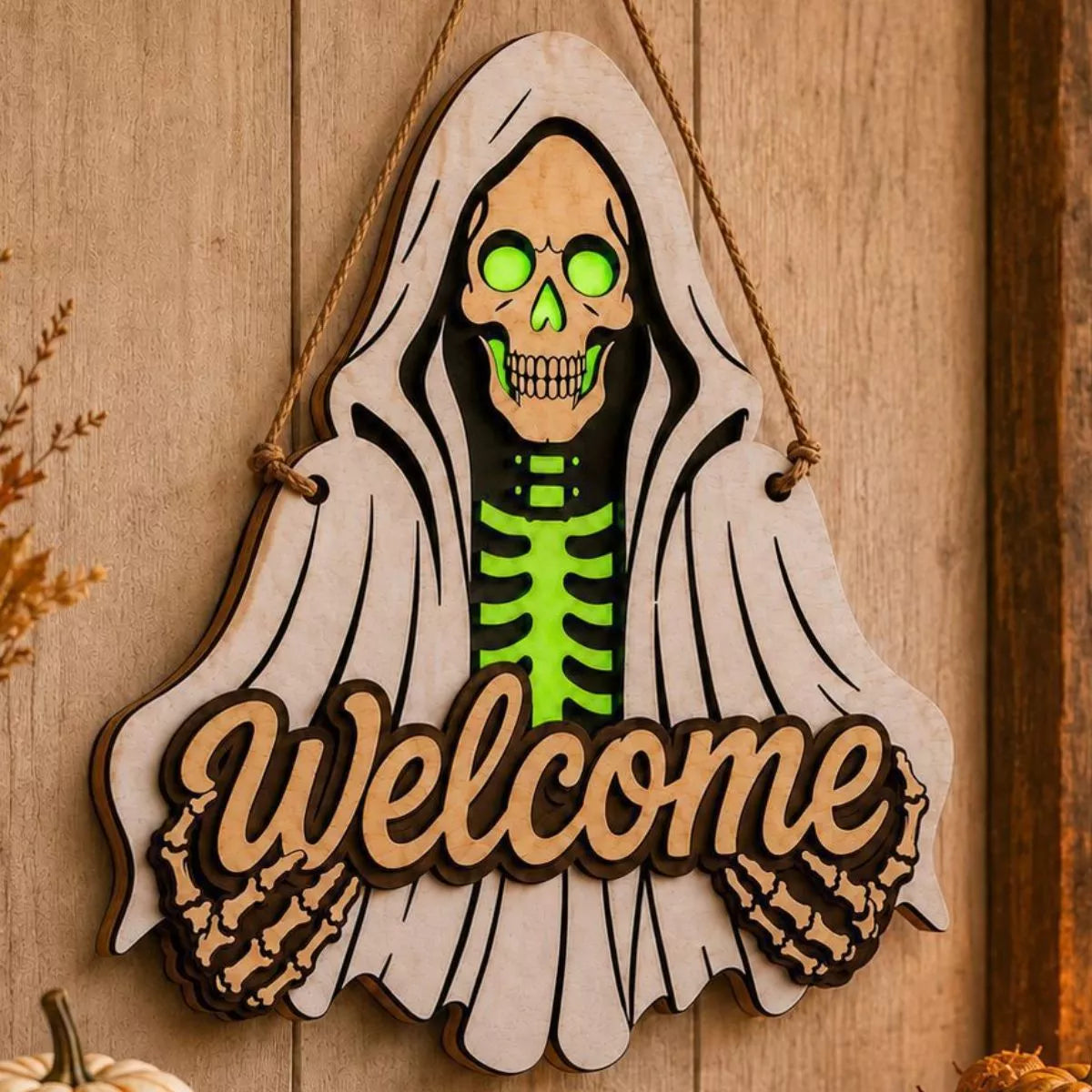 Halloween skeleton ornament, view 4