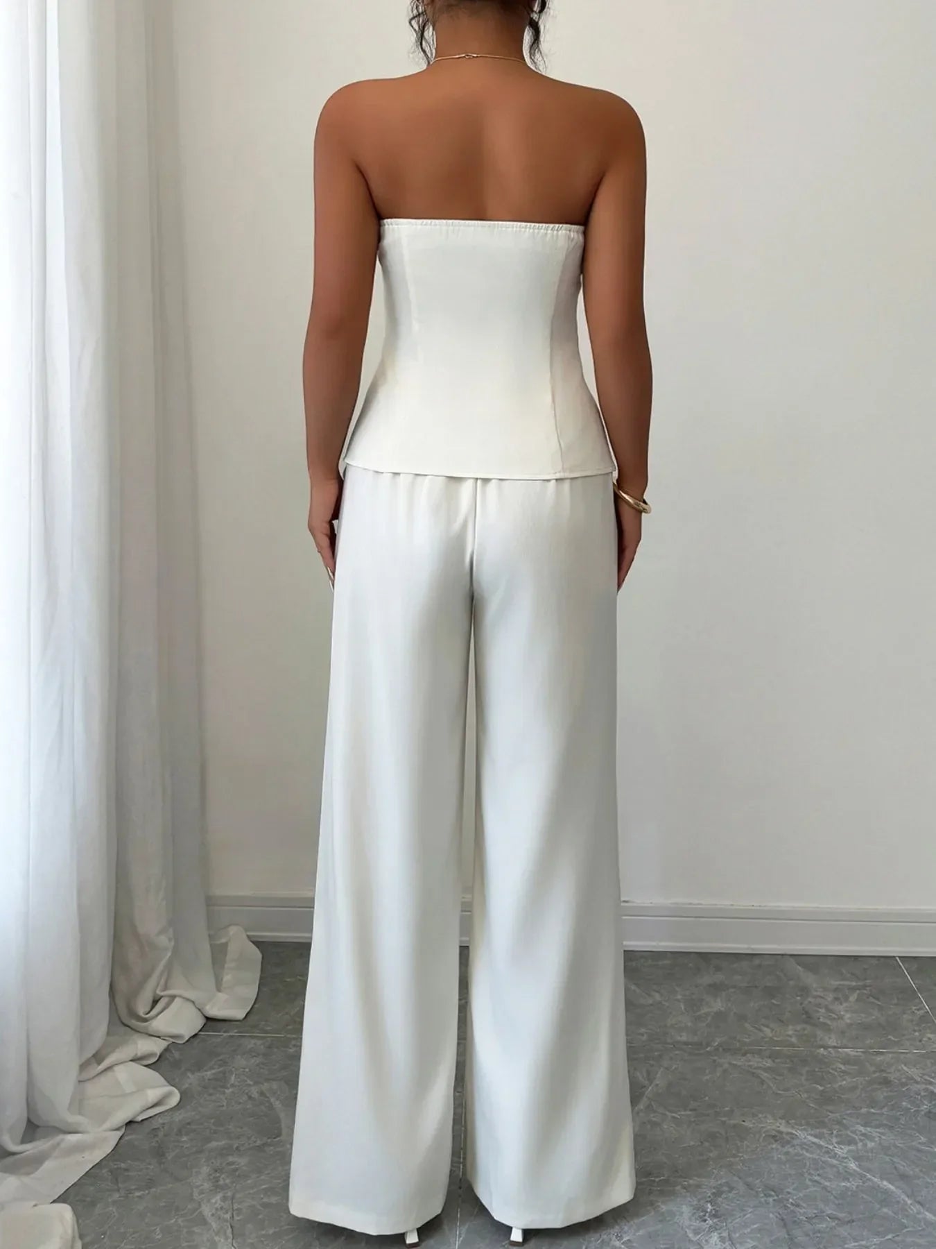 Tube Top and Wide Leg Pants Set