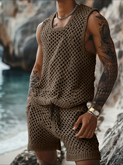 Men's Plus Tank and Shorts Set
