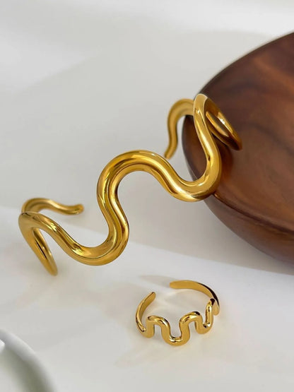 Wave Snake Design Bracelet Set