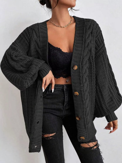 Cable knit cardigan, view 17