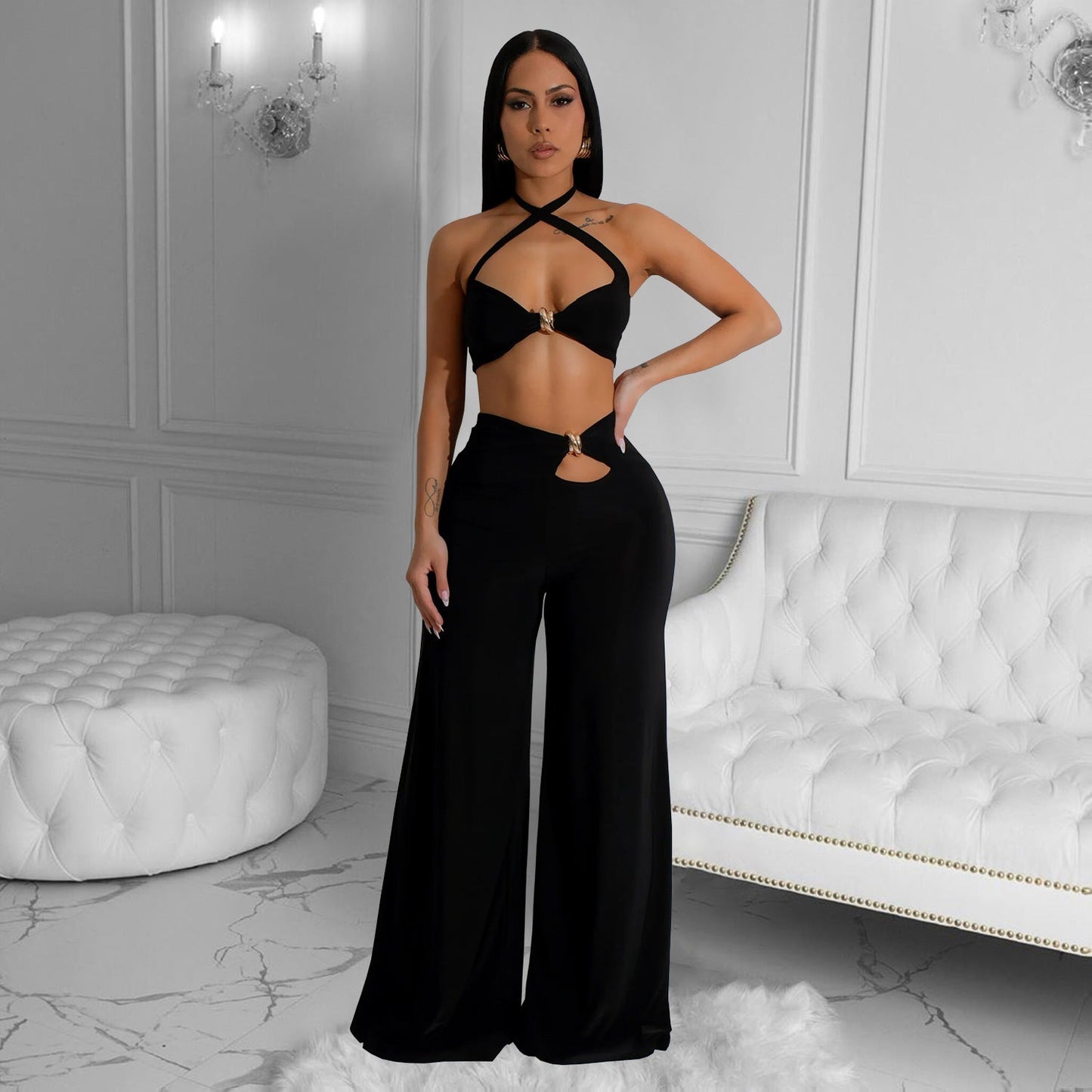 Two Piece Strapless Sexy Pants Set