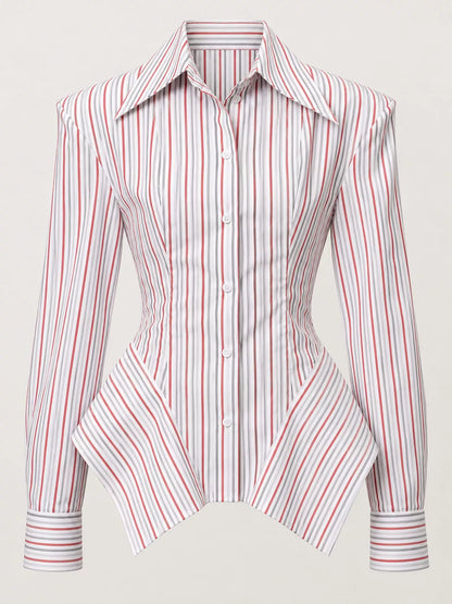 Striped button-up shirt, view 14