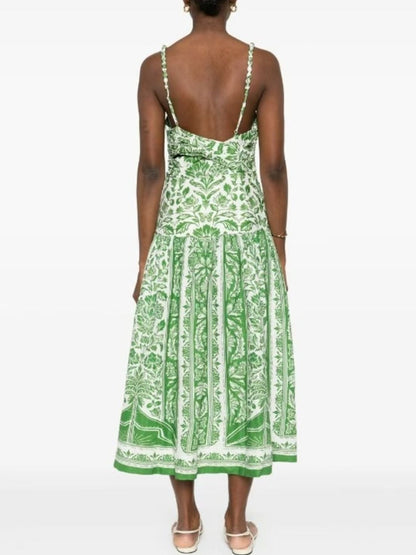 Printed A-Line Midi Cami Dress