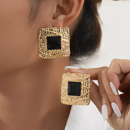 18K Gold-Plated Square Earrings