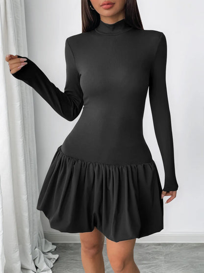 Long Sleeve Bubble Hem Dress