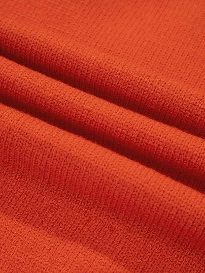 Collared V Neck Ribbed Edge Sweater