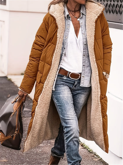 Plus Size Zip Up Hooded Coat