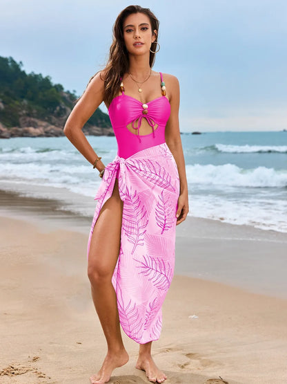 Cutout Sweetheart Neck Swimwear Set