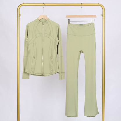 Golden zipper Slim fit yoga pants set