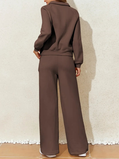 Sweatshirt and High Waist Pants Active Set