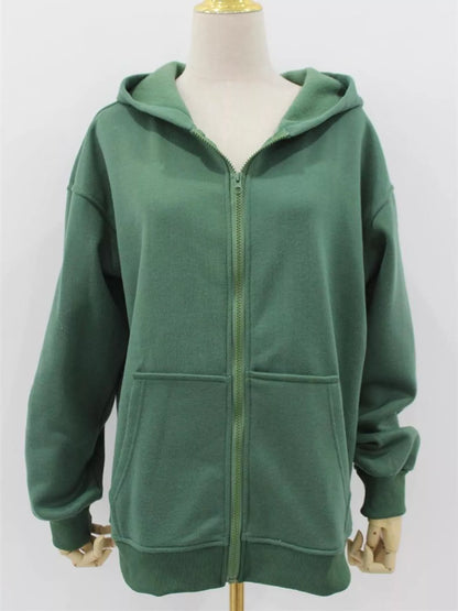 Plus size zip-up hoodie, view 7