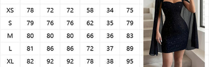 Chiffon cape lantern sleeve hip hugging dress