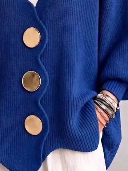 Plus Size Scalloped-Edge Oversized Cardigan