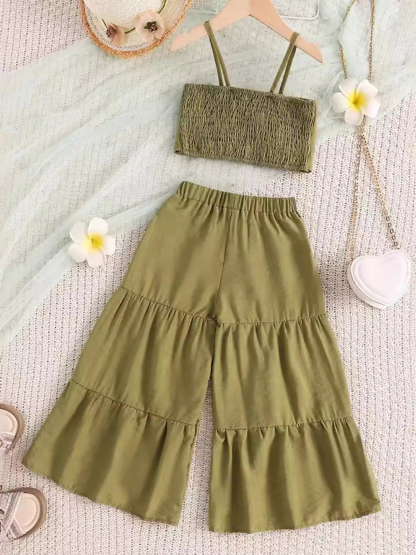 Children's Smocked Bow Cami and Pants Set