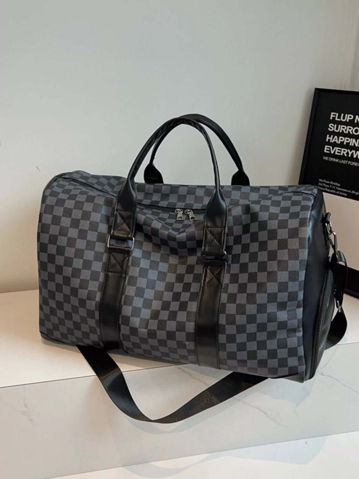Checkered duffel bag, view 5