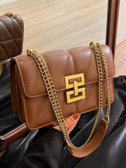 Quilted Flap Chain Crossbody Bag