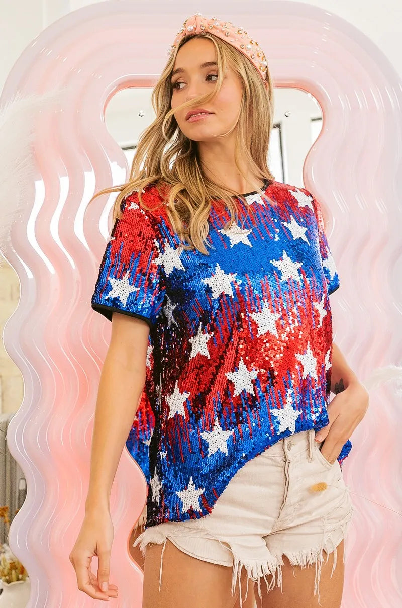 American Theme Star Pattern Top