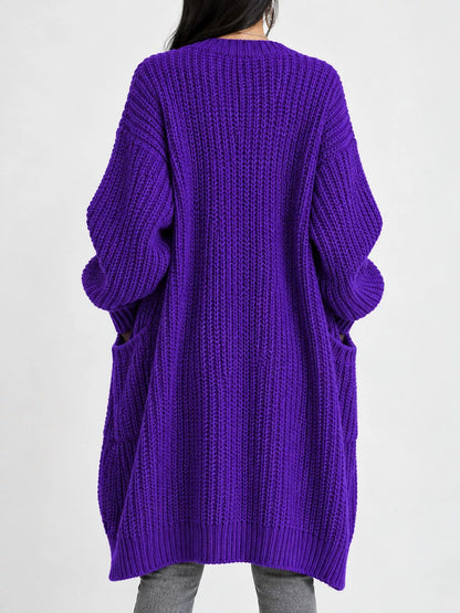 Plus size chunky knit cardigan, view 38