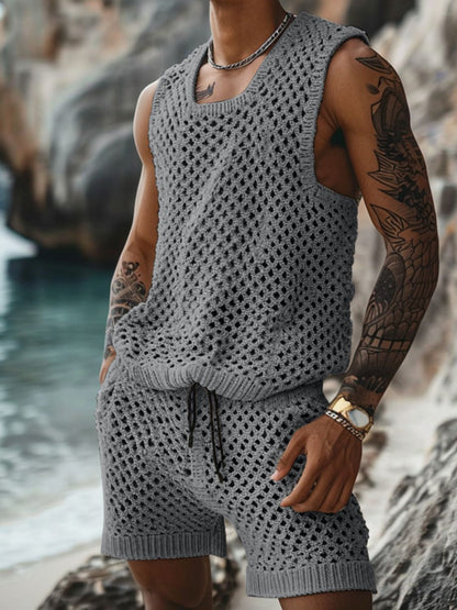 Men's Plus Tank and Shorts Set