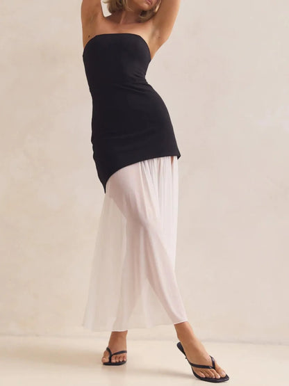 Layered Slit Tube Maxi Dress