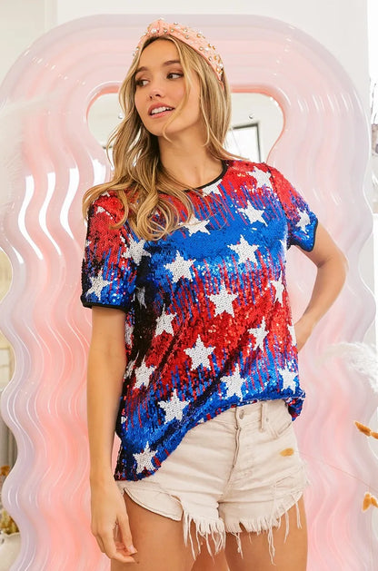 American Theme Star Pattern Top
