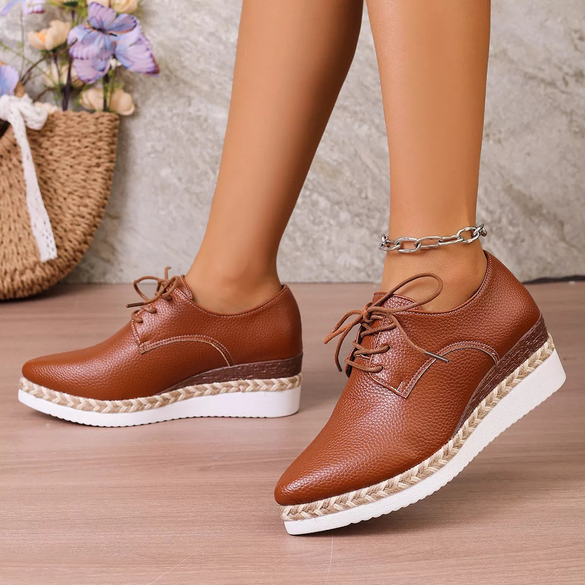 Point Toe Lace Up Sneakers