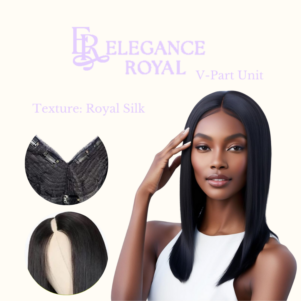 Black Straight-Royal Silk-V-part