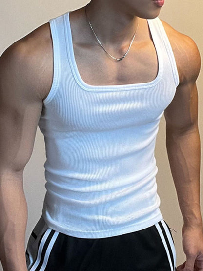 Men's Square Neck Wide Strap Tank