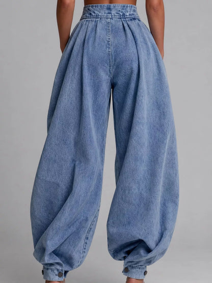 Plus size balloon leg jeans, view 3