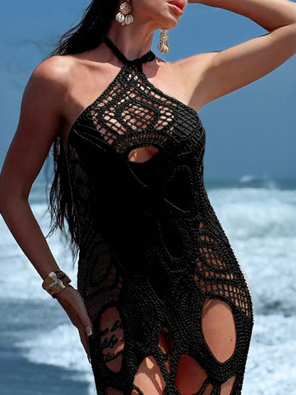 Cutout halter beach dress, view 5