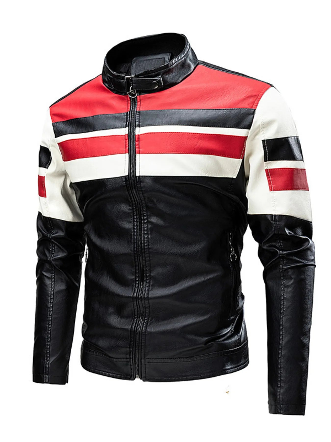 Men's Plus Size Contrast Zip Up Jacket