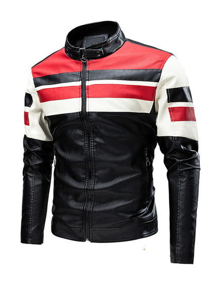 Men's Plus Size Contrast Zip Up Jacket