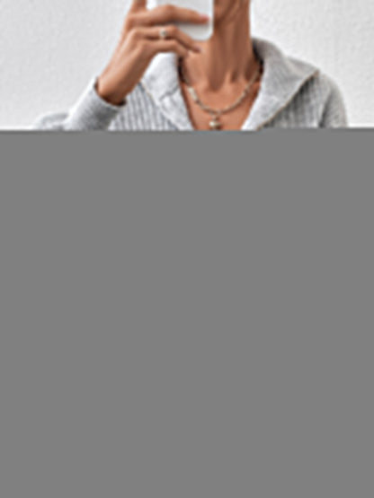 Half Zip Dropped Shoulder Sweater