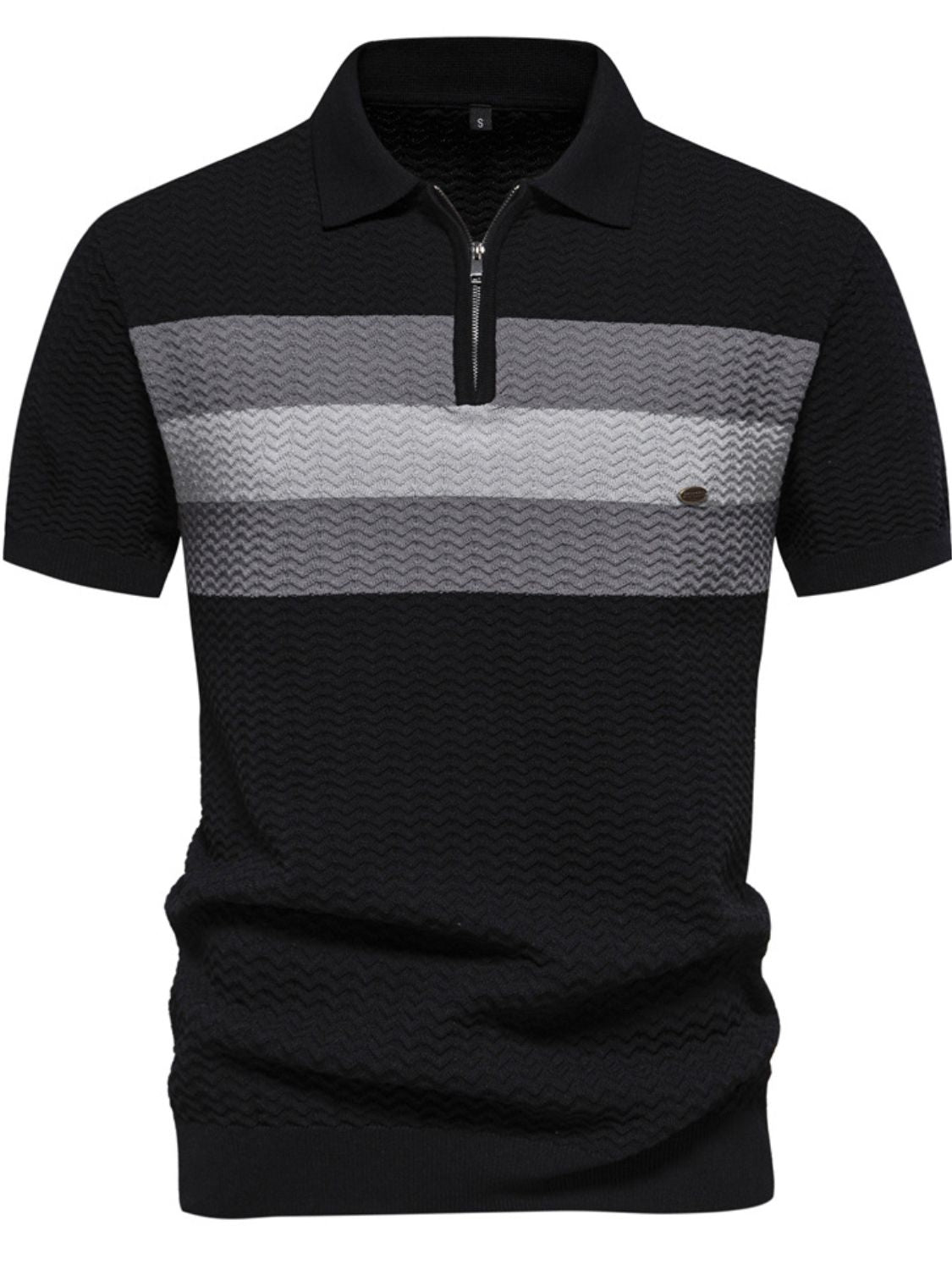 Men's Striped Texture Knit Polo