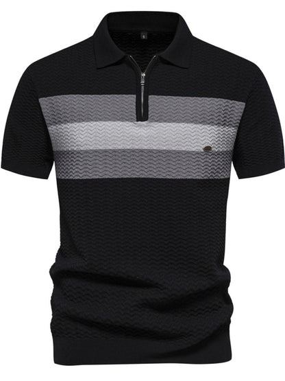 Men's Striped Texture Knit Polo