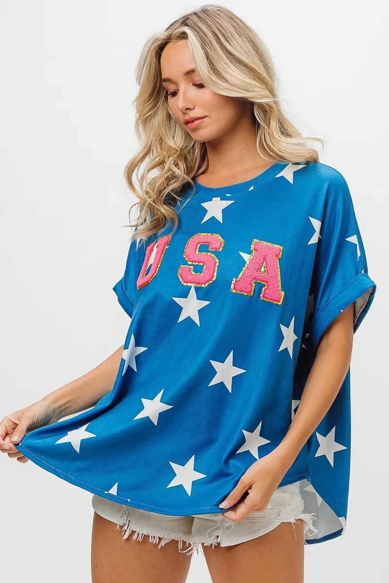 Fourth Of July Star Knit T-Shirt
