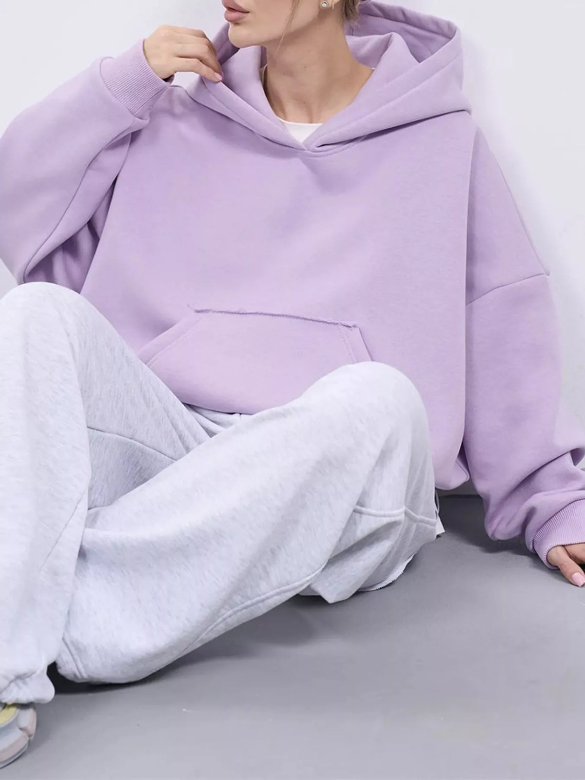 Plus size kangaroo pocket hoodie, view 25
